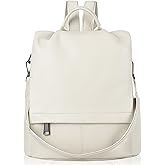 Wesccimo Genuine Leather Backpack Purse For Women Antitheft Real Soft Rucksack Fashion Designer Convertible Ladies Shoulder Bag Beige