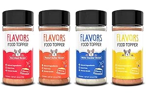Beaumont Basics Flavors Food Topper for Dogs - All 4 Recipes Gift Pack - Natural, Grain Free - Perfect Kibble Seasoning and Hydrating Treat Mix for Picky Dog - Pack of 4-6.0oz Bottles