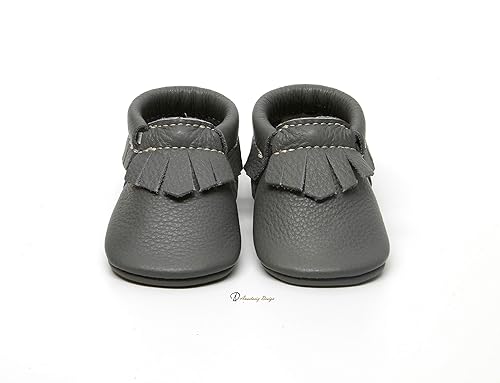 grey baby moccasins