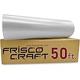 Frisco Craft Clear Transfer Tape for Vinyl Roll – Lay Flat Application Tape, Cricut & Silhouette, Medium Tack Transfer Paper for Decals, Stickers, Clear Contact Paper for Permanent Vinyl 12" x 50 Ft