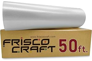 Frisco Craft Clear Transfer Tape for Vinyl Roll – Lay Flat Application Tape, Cricut & Silhouette, Medium Tack Transfer Paper for Decals, Stickers, Clear Contact Paper for Permanent Vinyl 12" x 50 Ft