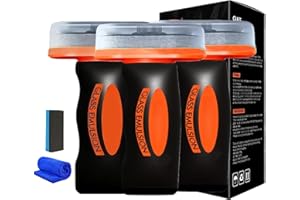 Handheld Glass Oil-Film Remover, 2026 New Car Glass Emulsion Cleaner with Cleaning Board, Automotive Windshield Oil Film Clea