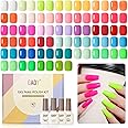 GAOY 42 Pcs Gel Nail Polish Kit, Neon Bright Orange Pink Blue Green Colors All Seasons Gel Nail Polish Set with Glossy & Matte Top Coat and Base Coat for Salon and DIY Manicure at Home