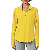 PINSPARK Long Sleeve Workout Tops for Women UPF 50+ Sun Protection Shirts Half Zip Quick Dry Athletic Running Hiking Golf