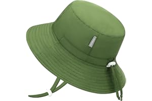 FUOITA UPF 50+ Baby Sun hat Baby Bucket hat with Strings Summer Sun Protection Infant Sun hat for Kids
