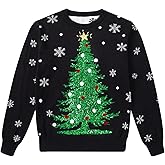 westwolf 5-14 Years Girl Sequin Ugly Christmas Knitted Sweaters for Kids