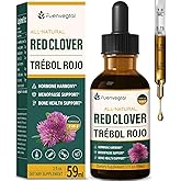 Fuenvegtal Red Clover Herb Drops for Women Menopause Support, Herbal Supplement Tincture w/Dong Quail, Wild Yam Support Hot Flashes Relief & Bone Health. 2oz