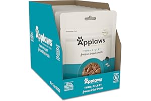 Applaws Natural Freeze-Dried Cat Treats, Single-Ingredient, High Protein, Grain-Free, Healthy Snack for Cats, Natural Cat Food Topper, Tuna Fillet (8 x 1.0oz Bags)