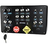 Sim-Panel Classic 2 Button Box for ATS/ETS2 (American Truck Simulator/Euro Truck Simulator) (Premium Black Brush Aluminum Finish)