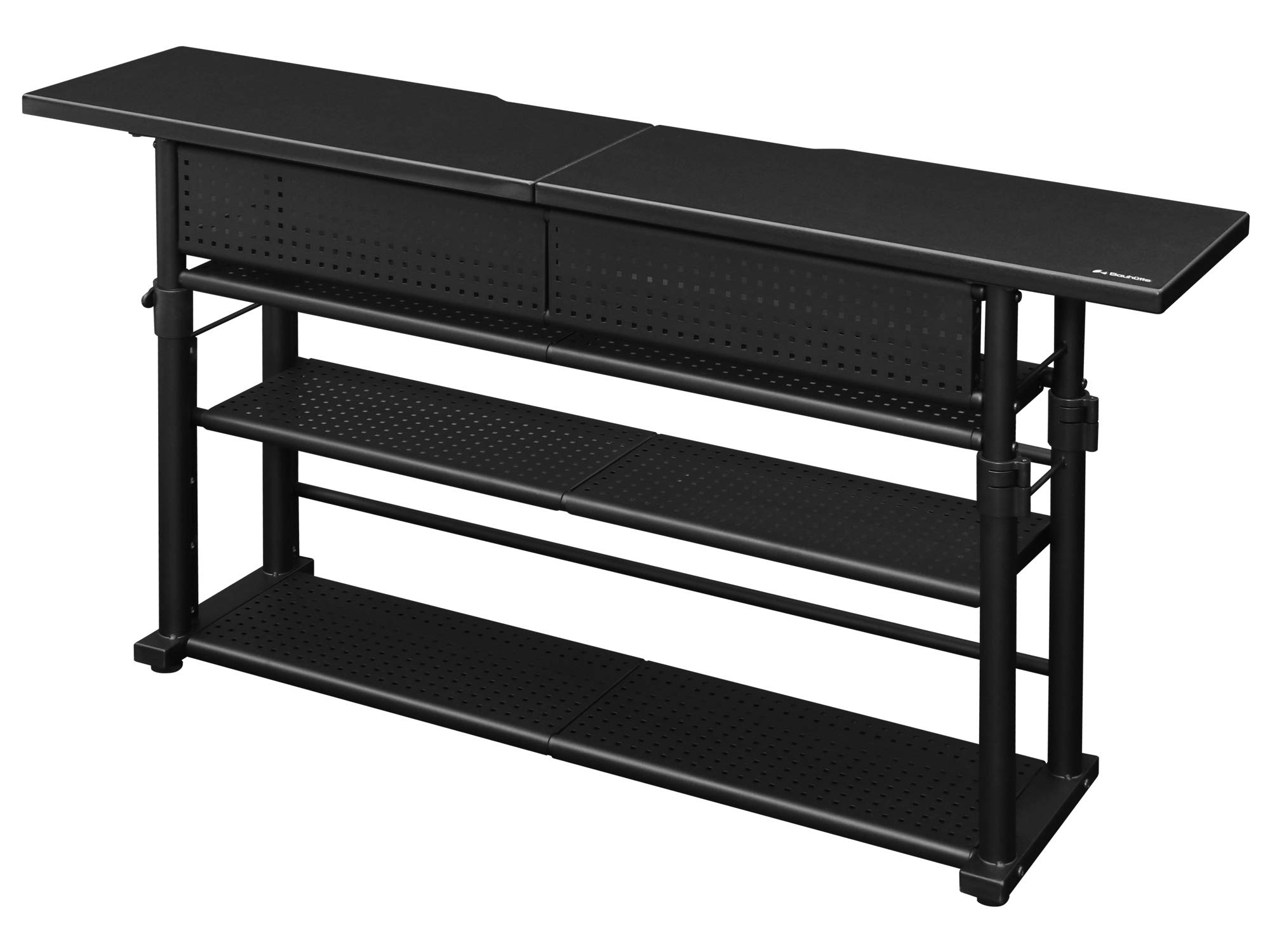 Bauhutte( バウヒュッテ ) エクステンションデスク 昇降式 モニター台 ディスプレイ スタンド ( 幅 120 × 奥行 25 cm 高さ 59~80 cm ) ブラック BHC-1200H-BK商品画像