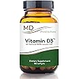 MD Prescriptives Vitamin D3 180 Gelcaps - Maximum Absorption for Strong Bones, Muscle & Immune Support, Non GMO Vegetarian Softgels, 125 mcg (5,000 IU)