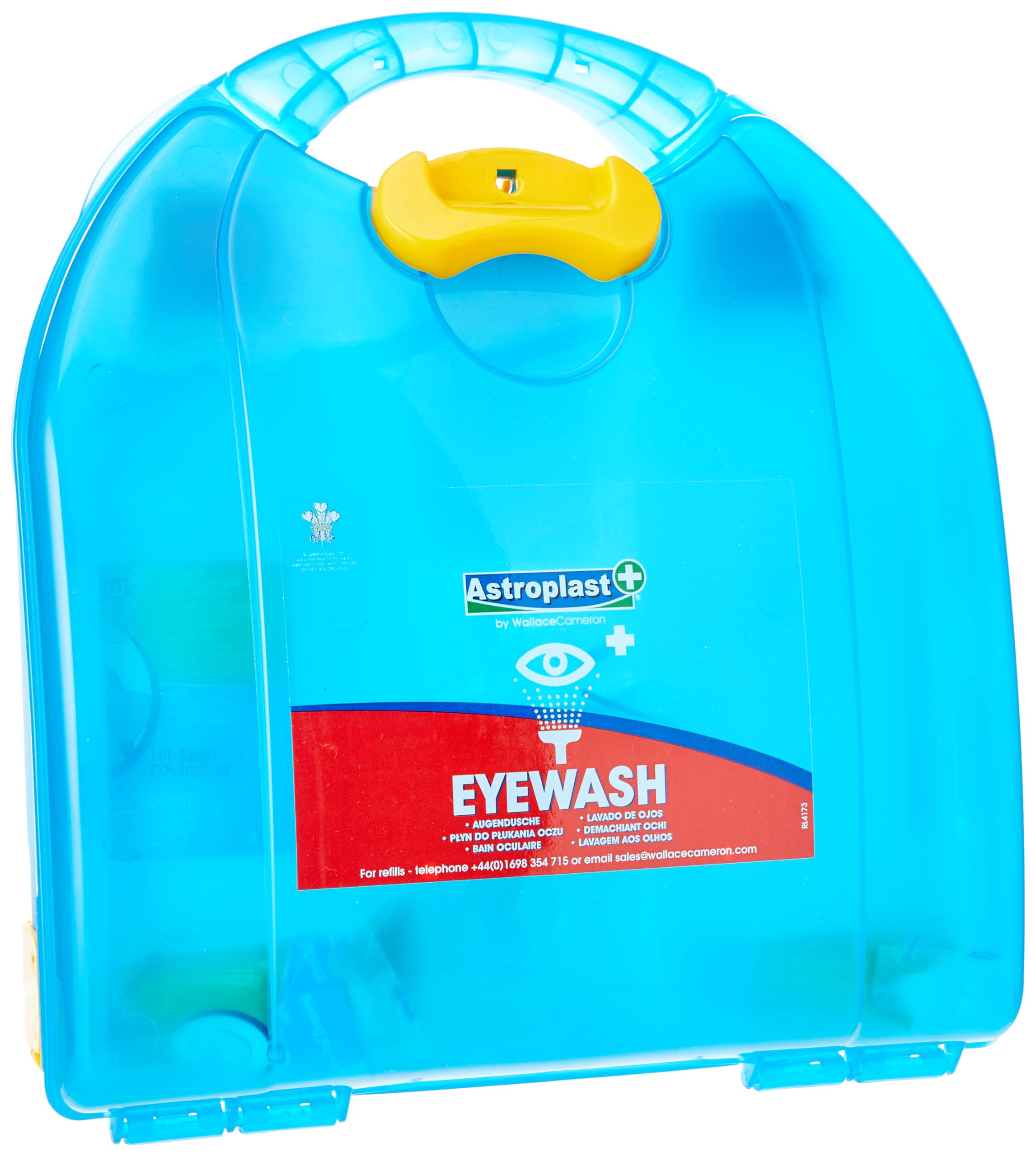 Astroplast Eye Wash First Aid Kit with Two Sterile 500ml Saline Bottles for The Workplace