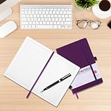 Lefute A5 Notebook Journal 200 Pages 80gsm Hardback Purple with Pen Loop view 6