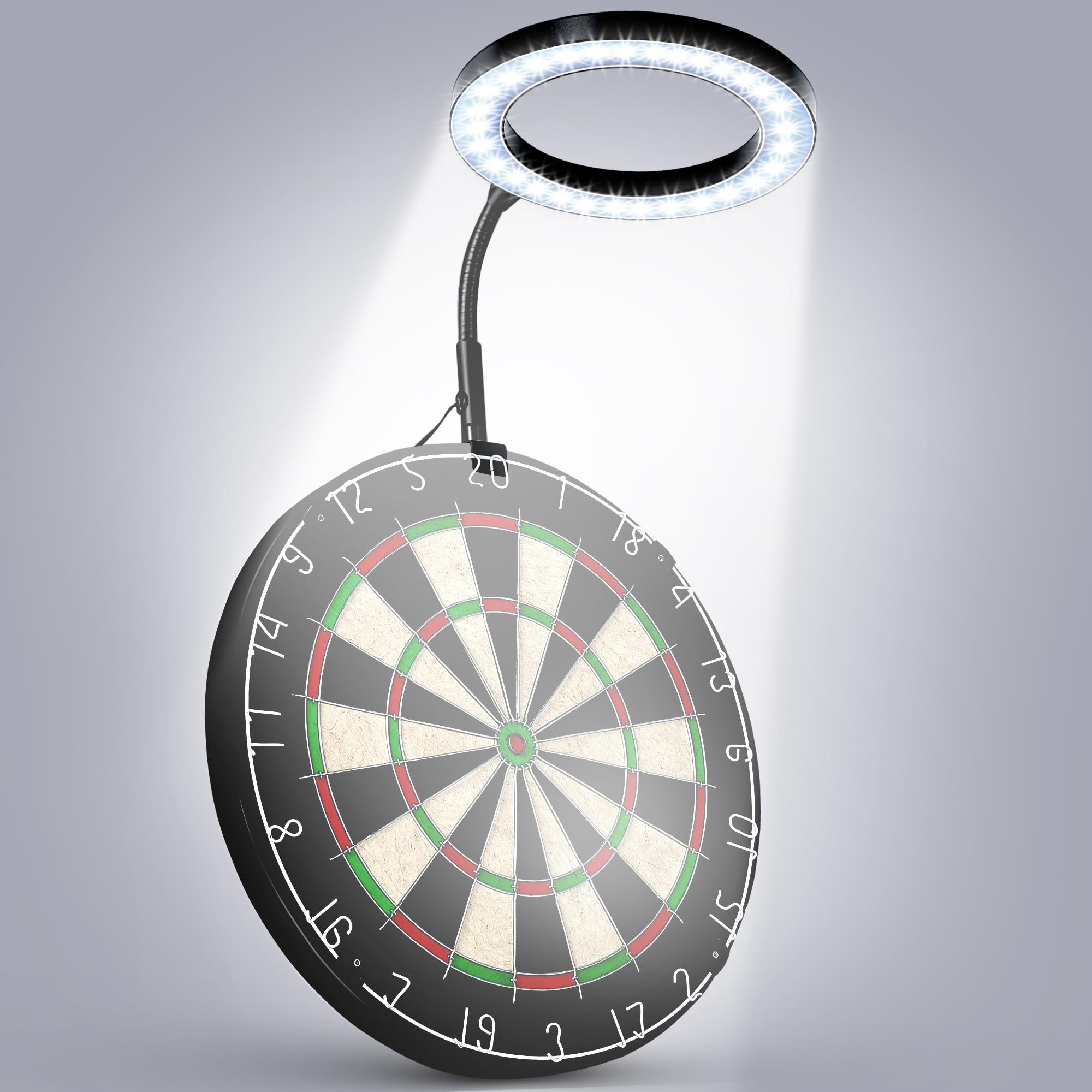 Hiboom Dart Board Light, Portable Darts Light, LED Ring Dartboard Light, Dart Board Lighting for the Entire Board Easy to Disassemble, Compatible with all products and models of dartboards