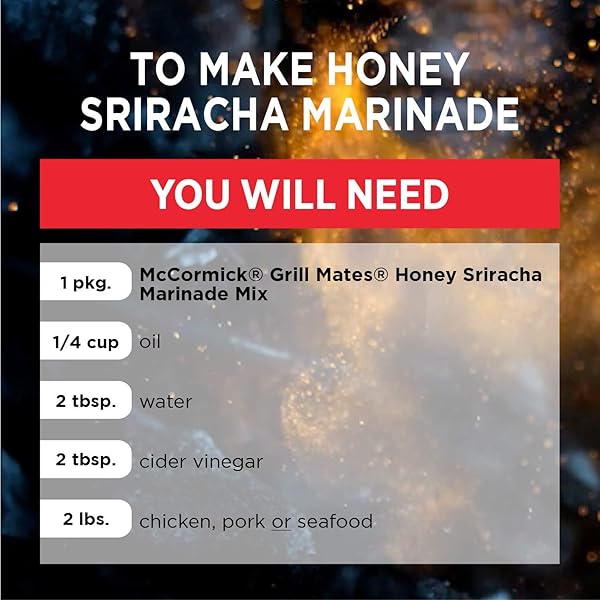 MCCORMICK GRILL MATES HONEY SRIRACHA MARINADE MIX, 1 OZ (PACK OF 12)