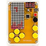 DIY Soldering Project Game Kit Retro Classic Electronic Soldering Kit with 5 Retro Classic Games and Acrylic Case, Idea for S