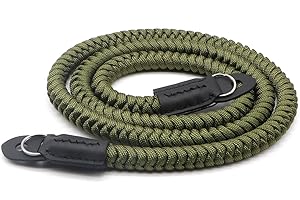 HITHUT Paracord Woven Camera Neck Shoulder Strap Belt Hand Compatible with Canon Nikon Sony Olympus Pentax Fujifilm Panasonic SLR DSLR Digital Mirrorless Cameras 42 inch Green