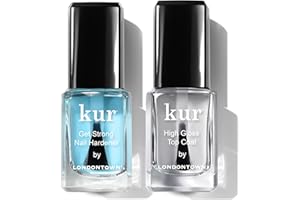 LONDONTOWN Strength & Shine Duo - Get Strong Nail Hardener and High Gloss Top Coat Manicure Nail Care Set, 0.40fl oz
