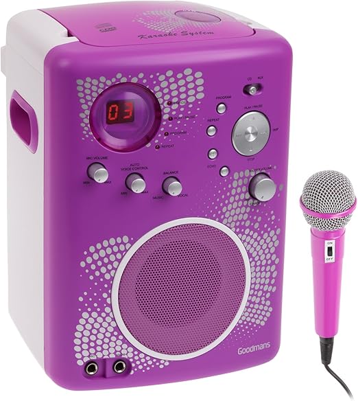 Goodmans XXB4CDGXP Karaoke Machine Purple Amazon.co.uk Musical