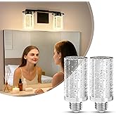 Briignite E26 LED Light Bulbs, 3000K Dimmable Bubble Light Bulbs Replacement, 40 Watt Equivalent Modern Acrylic Bulbs, Warm White, 5W Suitable for Vanity Lights Chandelier Wall Sconce, 2 Pack