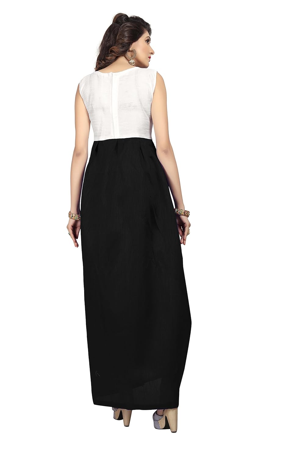 florence women's silk party wear designer semi-stitched gown