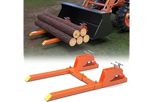 Tractor Bucket Forks 58.86" with Anti-Slip Tongue 4000LBS, Twin Screw Design, Clamp on Pallet Forks for Tractor Bucket Loader