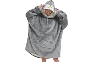 NAFLEAP Blanket Hoodie Women Girls Wearable Blanket Adult Oversized Fleece Sherpa Christmas Sweatshirt Gift for Women Kids