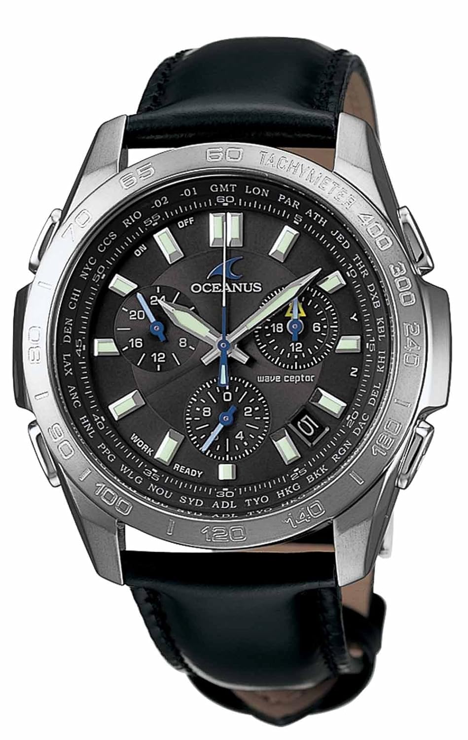 Amazon.com: Oceanus Men's Quartz Titanium and Leather Dress Watch,  Color:Black (Model: OCW600TLA-1AV: Watches