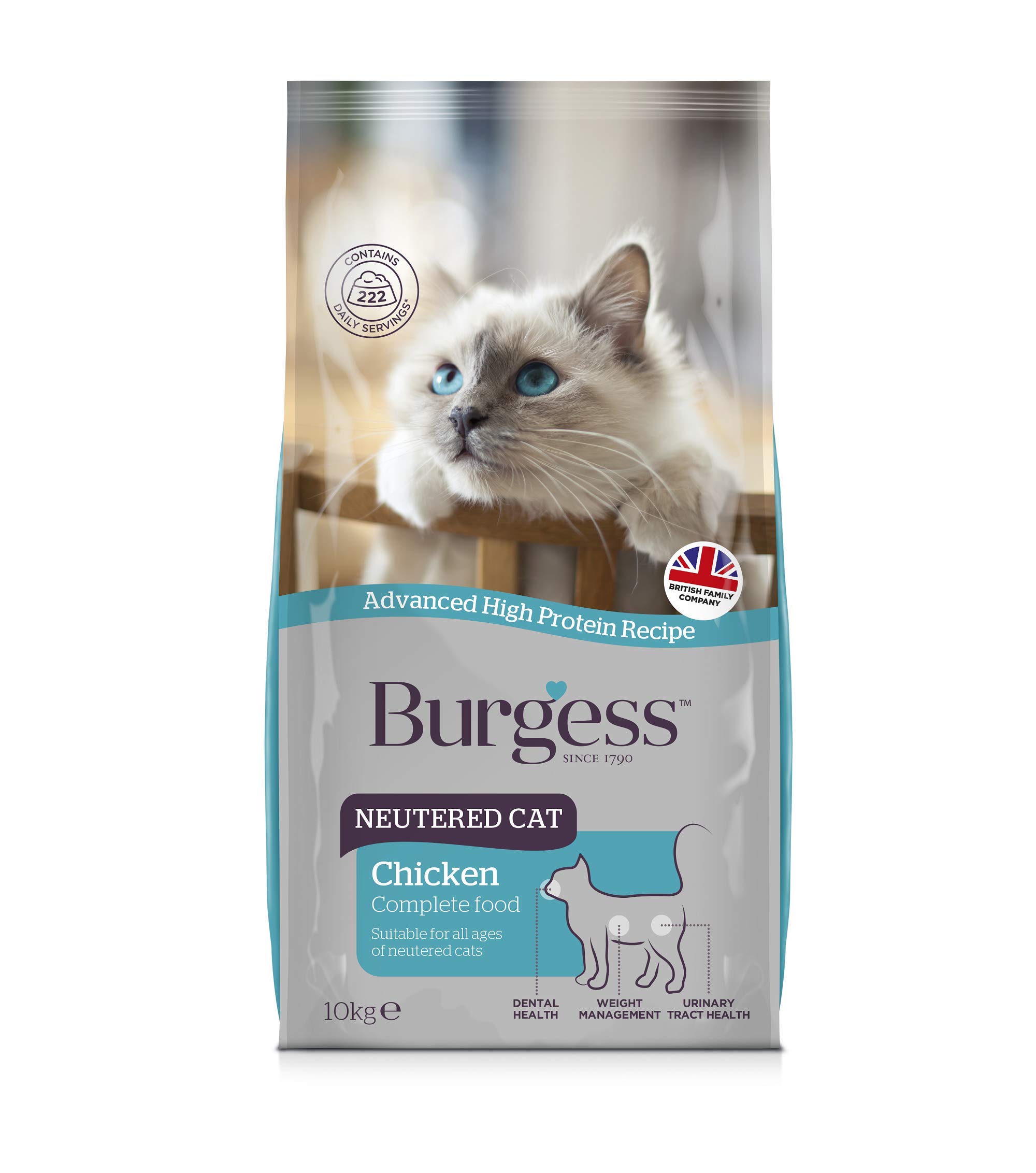 Burgess Dry Neutered Cat Food, 10kg