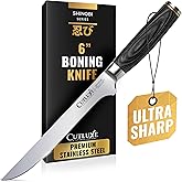 Cutluxe Japanese Boning Knife for Meat Cutting – 6" Razor Sharp – High Carbon Stainless Steel Blade – Fillet knife for Fish –