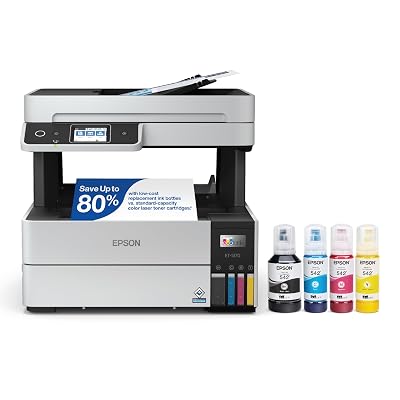 Epson EcoTank Pro ET-5170 Wireless Color All-in-One Supertank Printer with Scanner, Copier, Fax Plus Auto Document Feeder White Large