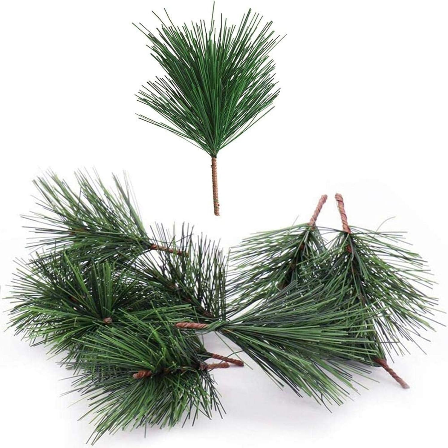 30 Pcs Artificial Pine Branches Pine Needles Green Plants Fake Greenery