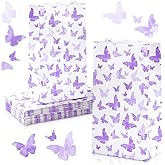 Spakon 24 Pcs Purple Butterfly Party Favor Bags Bulk Spring Summer Butterfly Gift Bags Gradient Small Party Goodie Pouches Birthday Treat Pouches for Birthdays Gifts(Purple)