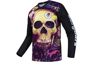 Serijoars Racing Men's Long Sleeve Off-Road Cycling Jersey Mountain Bike MTB Jersey Downhill&Motocross Shirts
