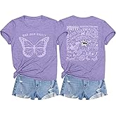 Bad Idea Right Shirt Vintage Graphic Tees for Women Concert Music Pop Rock Album Tour Tshirts Letter Print Top