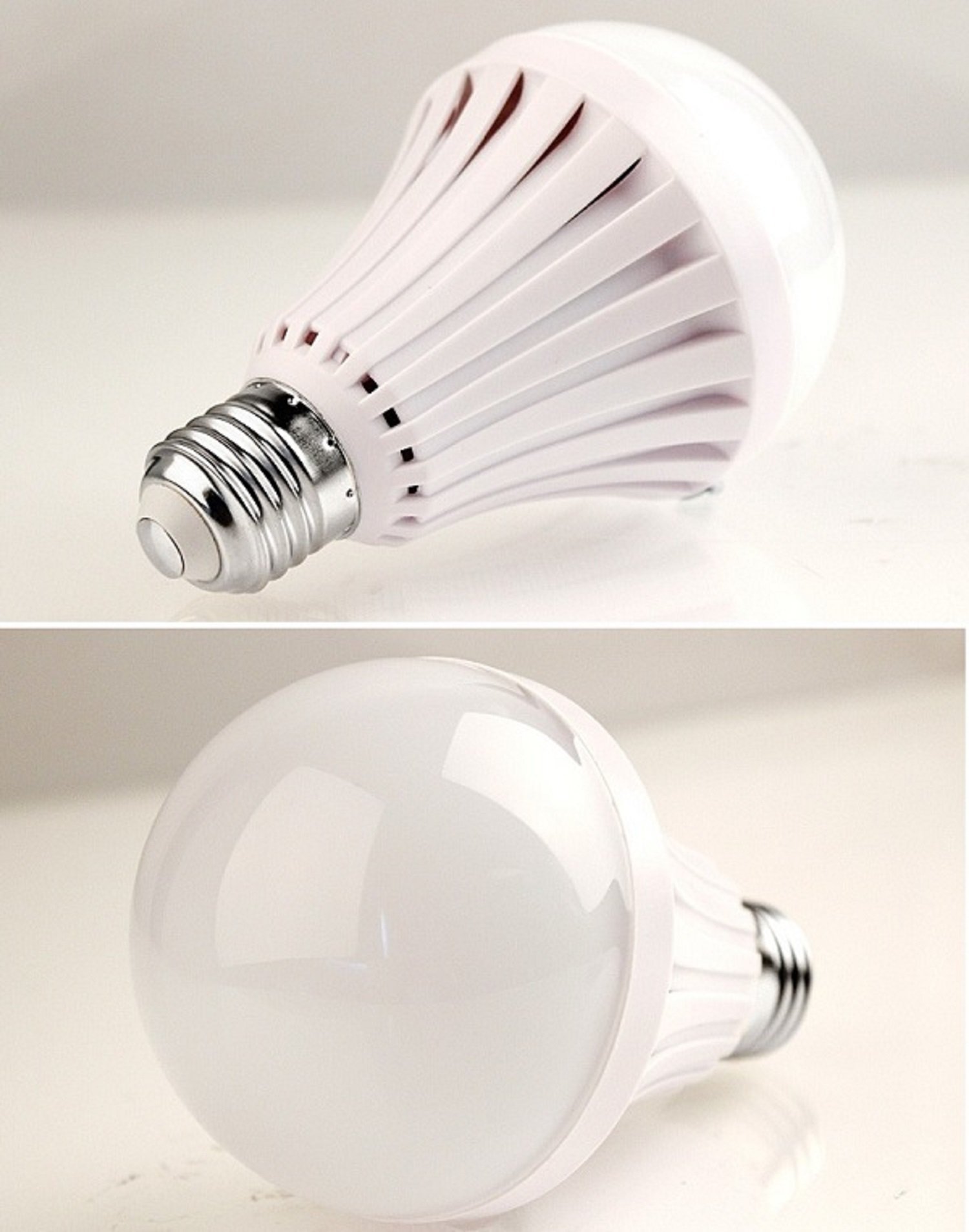 Rechargeable Light Bulb Emergency Lamp - LED Intelligent Blackout Light Battery Operated Bulbs Human Body Induction, Saving Energy 7W (2 Pack)