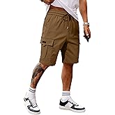 JMIERR Men's Casual Stretch Cargo Shorts Classic Drawstring Elastic Waist Summer Work Short with Multi Pockets