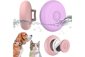WTYSSN 2 Pack Airtag Dog Collar Holder Waterproof, Hidden Silicone Waterproof Airtag Case for Pet Cat Dog GPS Tracker, Anti-Lost Waterproof Airtag Holders Compatible with Apple AirTag for Dog Cat Collar