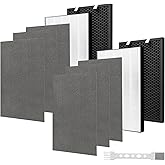 Asrhine 2 Sets Air220 Air320 Replacement Filter Compatible with Bissell Air320 Air220 2768A 2609A, 2 Filters, 6 Pre Filters and 2 Activated Carbon Filters, Compare Part 2677,2678,2804