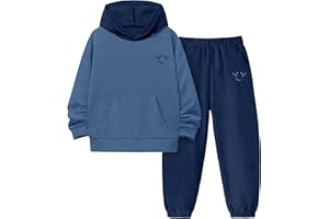 MIGU Boys Clothes Smiley Face Print Sweatshirt Hoodie For Boys Sweatpants Fall Outfit 2Pcs Sweatsuit