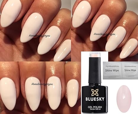 Bluesky A92 Vernis à Ongles De Couleur Coton Rose Clair Gel à Uv Ou à Led 10 Ml 2 Lingettes Shine Wipes De Homebeautyforyou Incluses