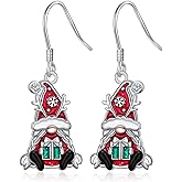 HOOHWE Christmas Earrings for Women 925 Sterling Silver Christmas Tree/Snowman Dangle Drop Earrings Colorful Xmas Festival Holiday Jewellery Christmas Gifts for Women