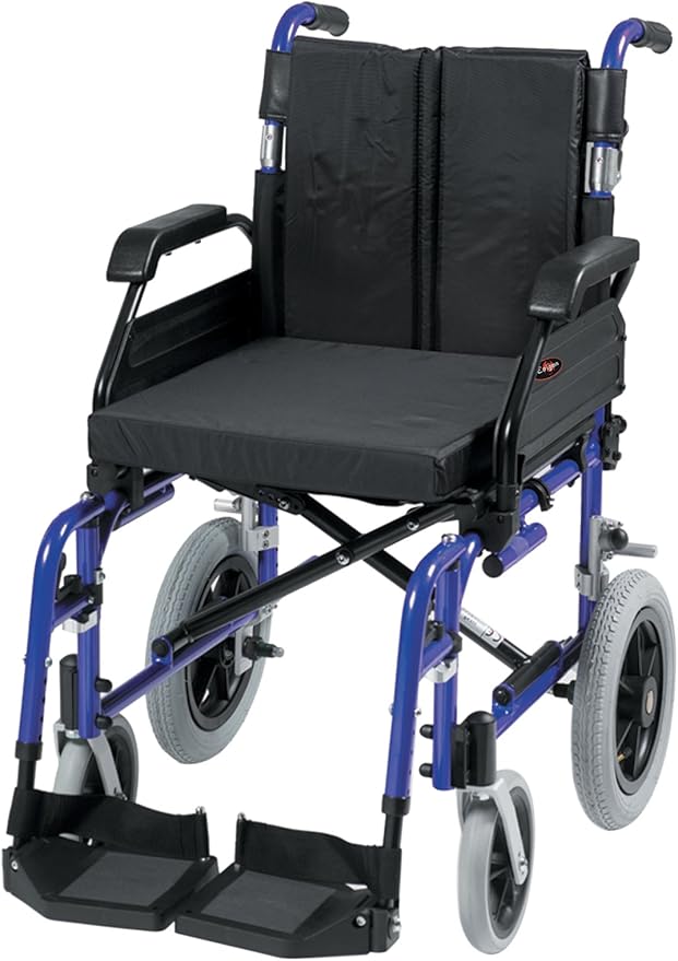 Drive Enigma XS Aluminium Transit Wheelchair with 18 Inch Seat Width, Blue Amazon.co.uk Health
