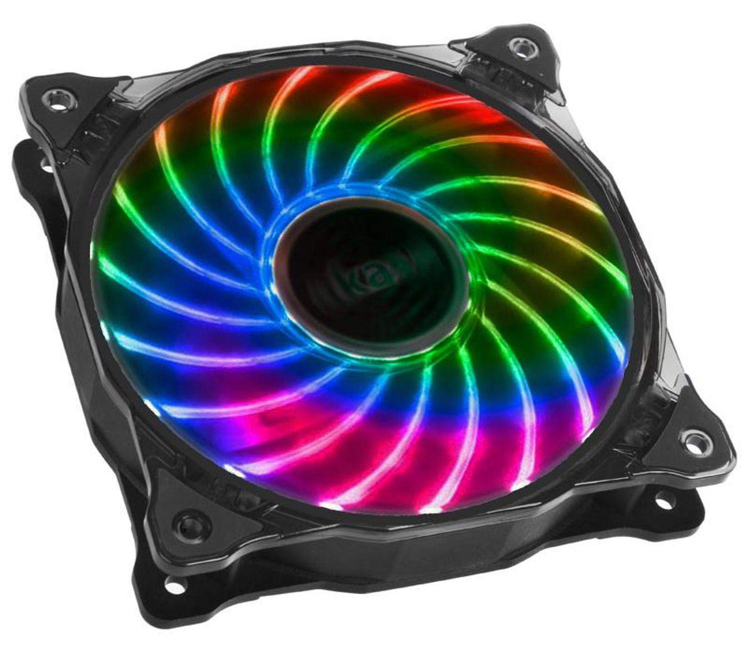 Akasa Vegas X7 | RGB Fan | Low Noise Case Fan | 1200 RPM | 4 Pin RGB LED Connector | Anti-vibration Pads | 120mm PC Fan | For PC, Heatsink, CPU Cooling, Ventilation | AK-FN093