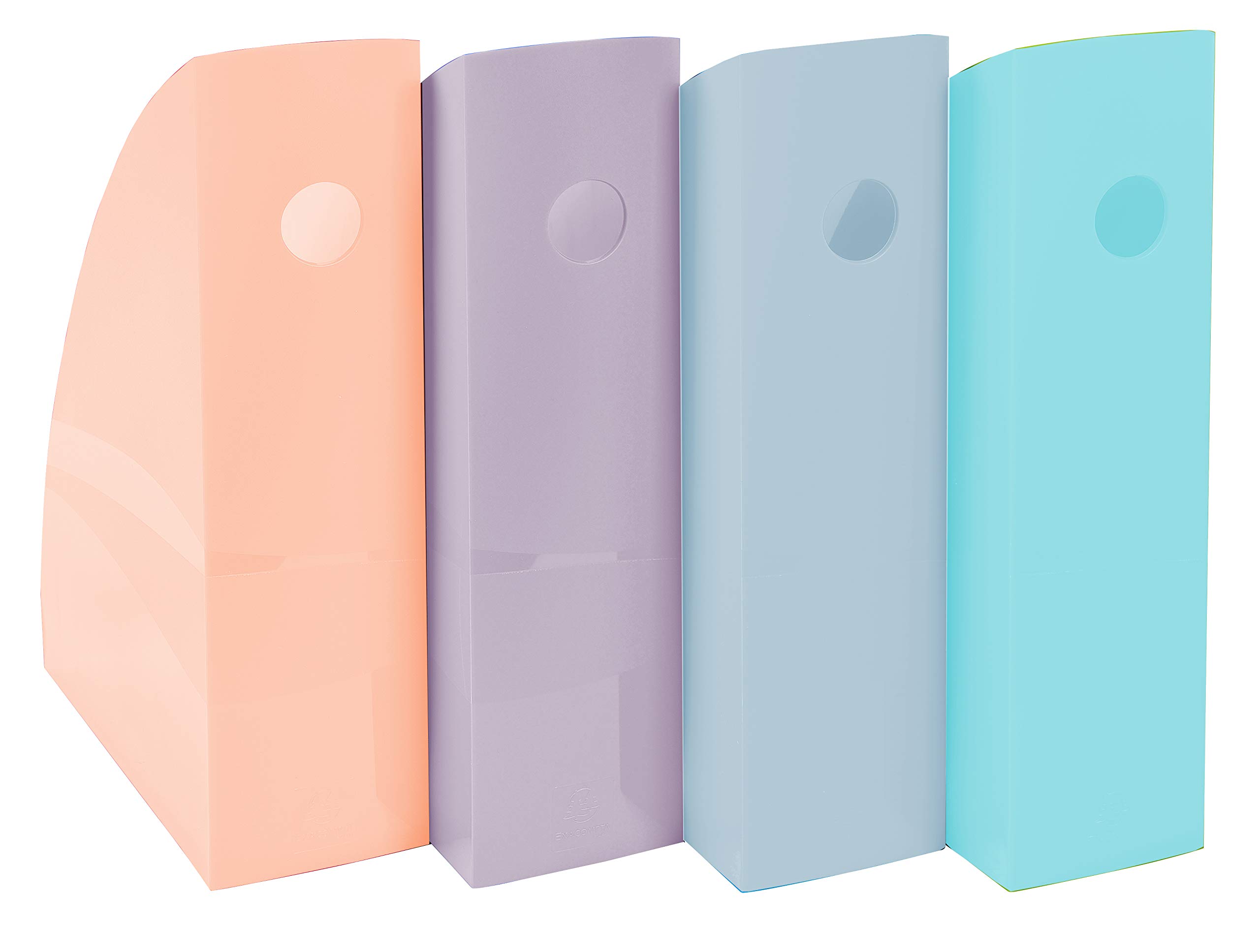 Exacompta - Ref 18296SETD - Mag-Cube Magazine Files - 266 x 328 x 205mm in Size, Suitable for A4+ Documents, Finger Hole - Assorted Colours (Pack of 4)