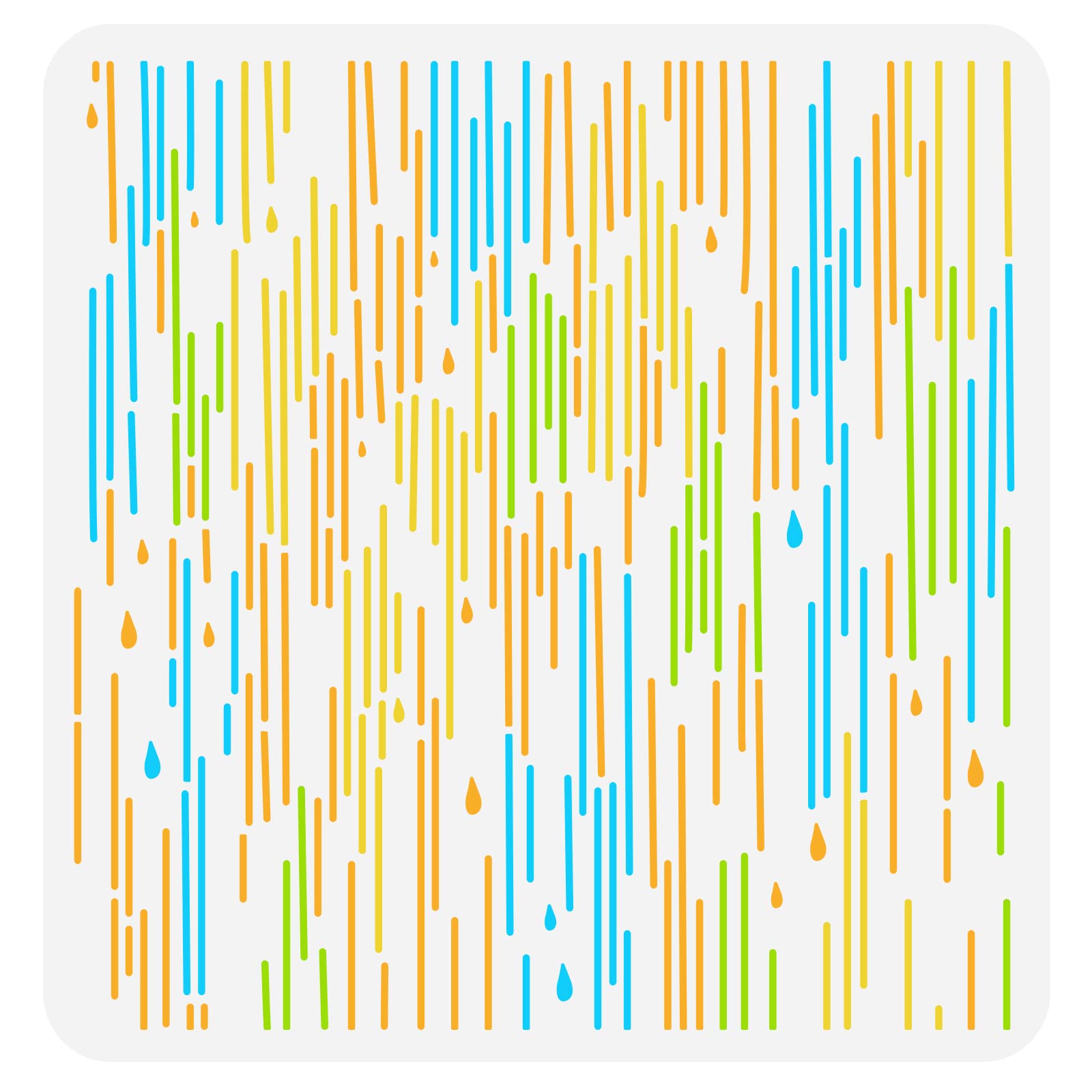 FINGERINSPIRE Rain Wall Stencil 30x30cm Rain Pattern Stencils Template Plastic Vertical Line Rain Drops Pattern Stencil Large Reusable Modern Stencils for Wall Furniture Crafts Painting