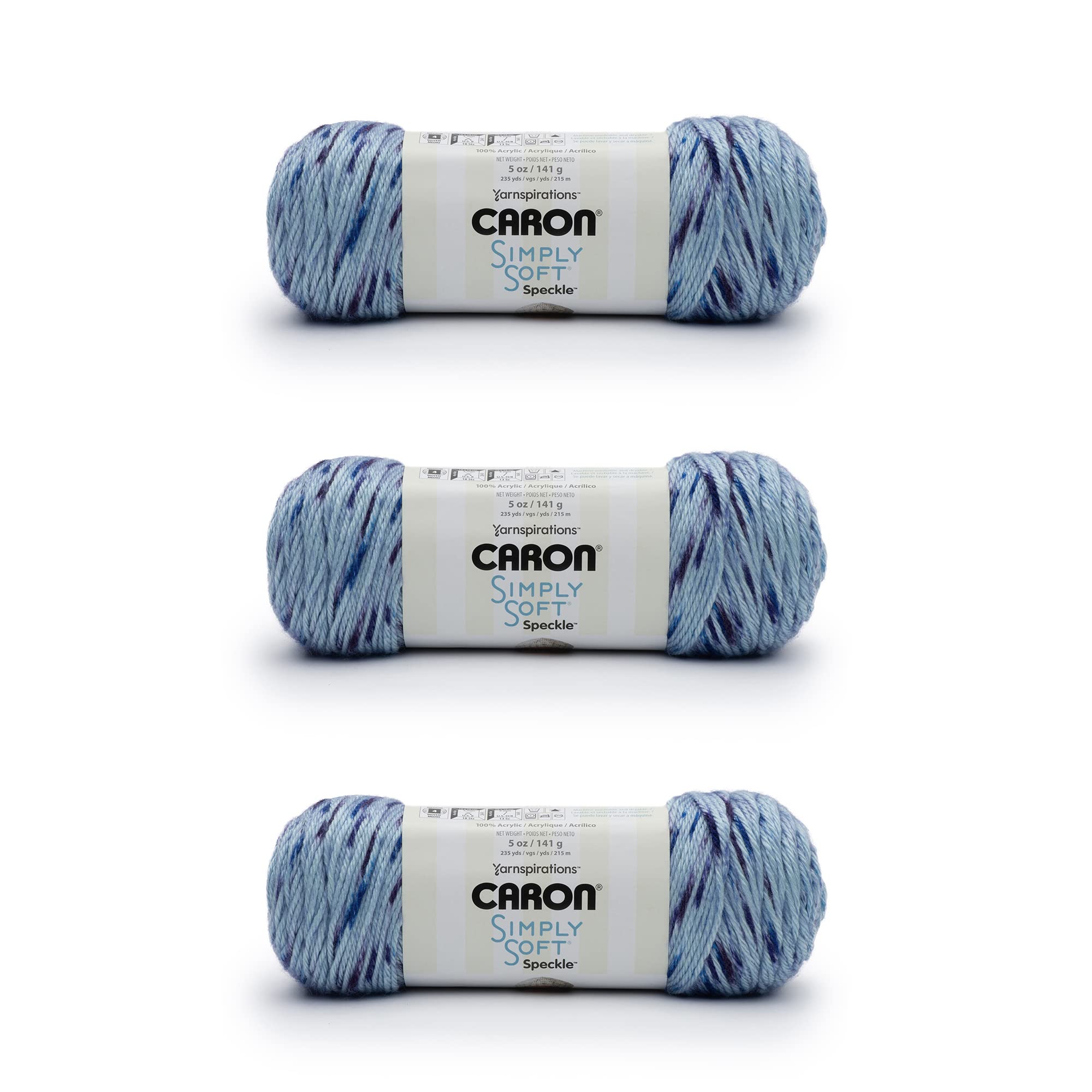 Caron Simply Soft Galaxy Speckle Yarn - 3 Pack of 141g/5oz - Acrylic - 4 Medium (Worsted) - 235 Yards - Knitting/Crochet — image 1