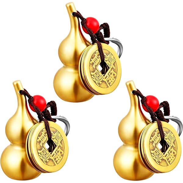 Piegricdiat 十字金刚杵钥匙扣挂件 Feng Shui Gourd Keychain with