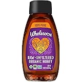 Wholesome Sweeteners Organic Raw Unfiltered Honey, Pesticide Free, Fair Trade, Non GMO & Non Glyphosate, 16 Ounce Squeeze Bot