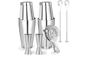 Cocktail Shaker Boston Shaker Set 10 Pcs Professional Bartender Kit Bar Shaker Stainless Steel Drink Shaker Bartending Martin